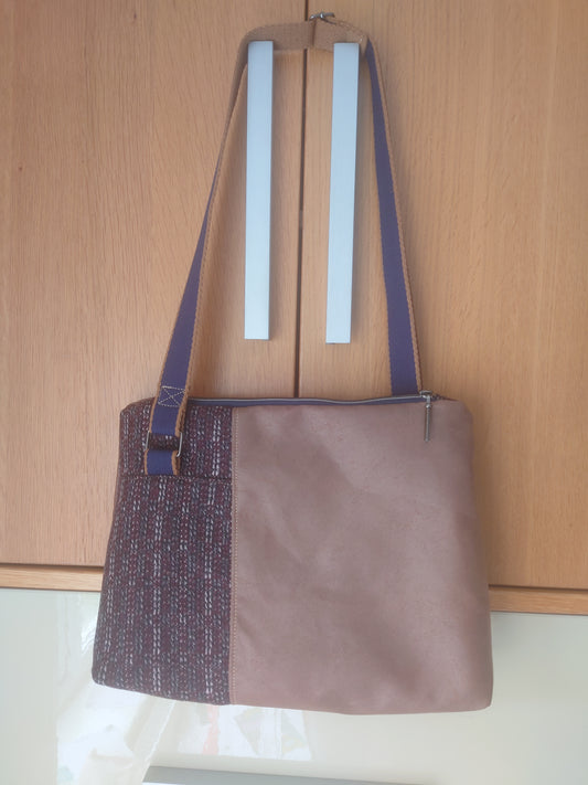 Faux leather & wool mix Handbag