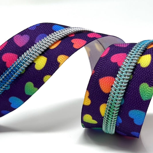 Rainbow heart, rainbow teeth #5 zip tape