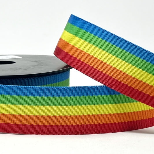 Bright rainbow webbing 40mm wide