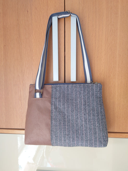 Faux leather & wool mix Handbag