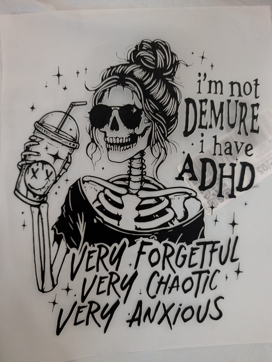 Iron on transfer - Skeleton ADHD
