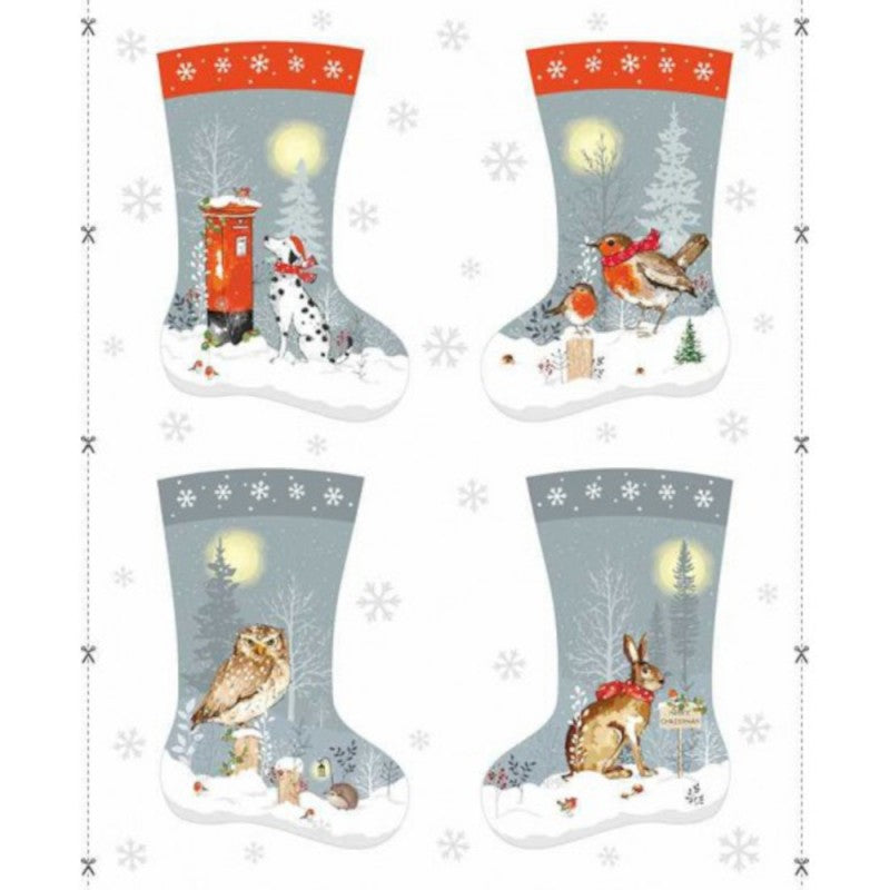 Christmas Stocking Panel Nutex 100% Cotton