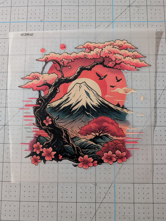 Iron on transfer - Japanese cherry blossom 8" x 8"