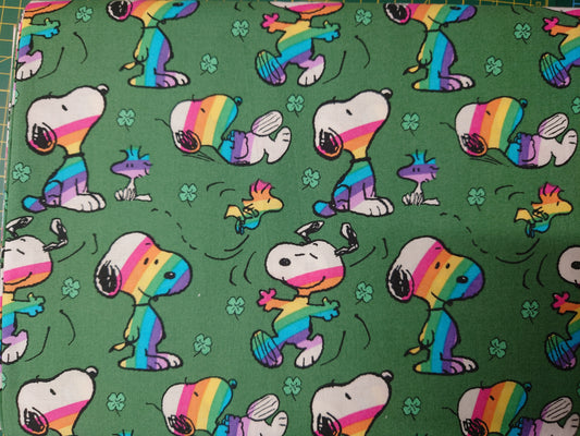 Snoopy Green Rainbow Nutex 100% cotton
