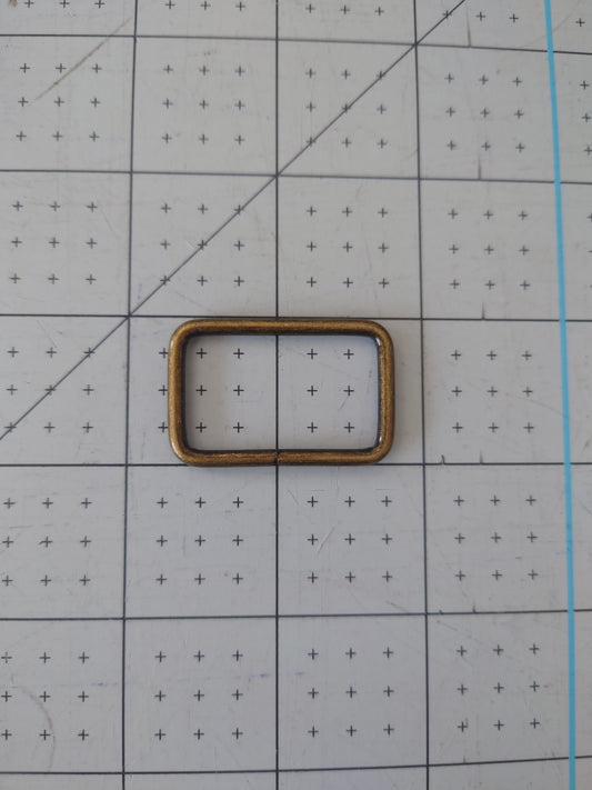 38mm strap connector - rectangle - antique brass