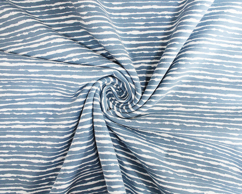 Blue Stripe Cotton Jersey