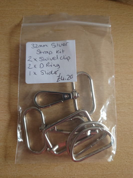 32mm Bag Strap Kit - Silver