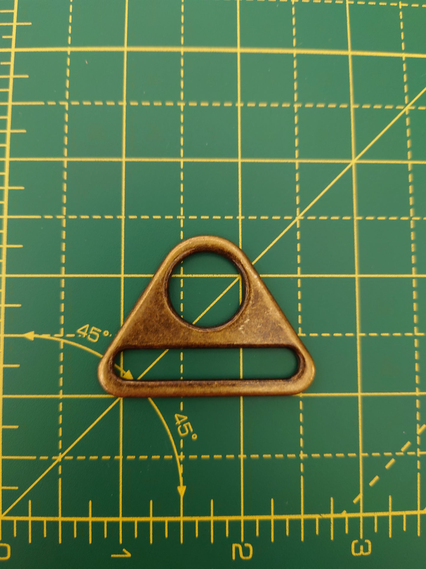 38mm Triangle Connector - antique brass