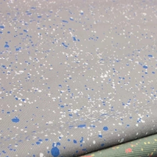 Silver Paint Splatter Cotton Jersey