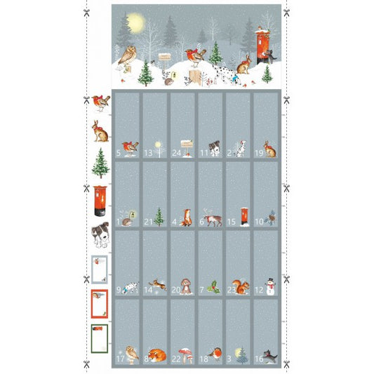 Christmas Advent Panel Nutex 100% Cotton