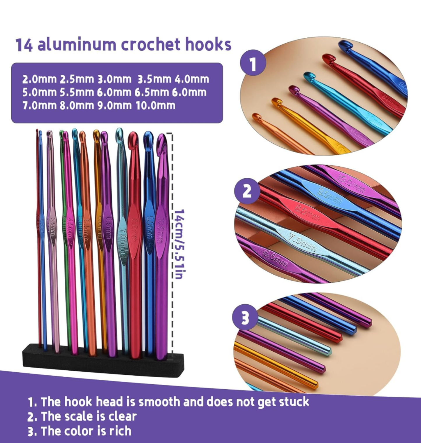 Crochet Hook Set: Aluminium