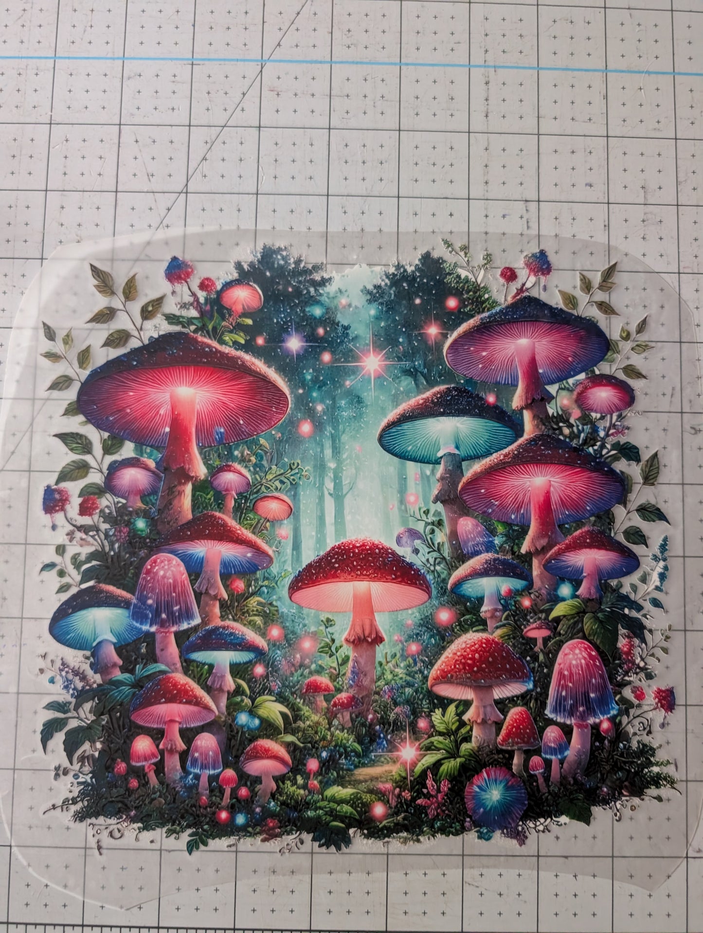 Iron on transfer - mushroom 9" x 8"