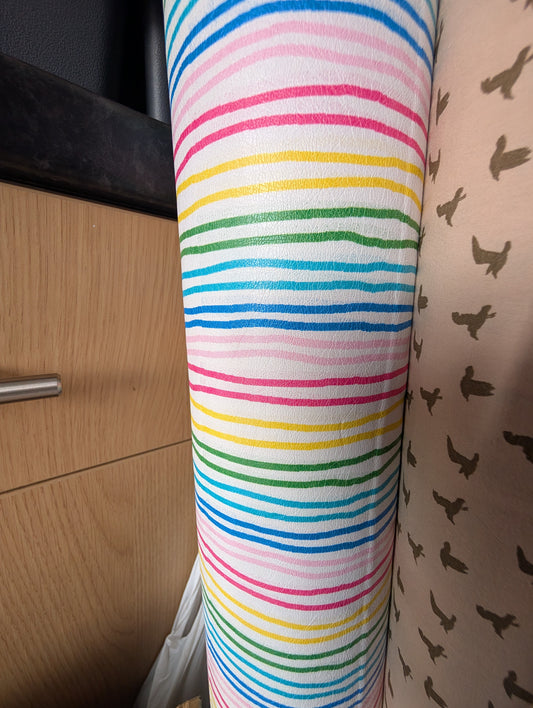 Printed Wavy Stripe Leatherette