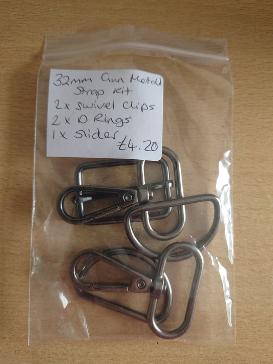 32mm Bag Strap Kit - Gunmetal