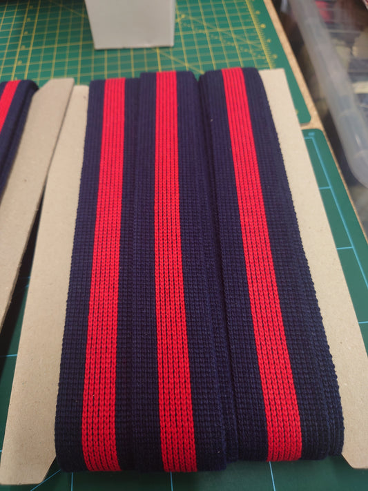 Navy/Red webbing 40mm wide