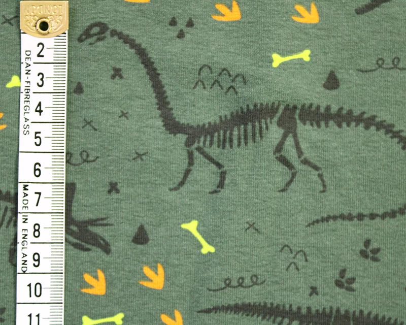 Dinosaur skeleton Cotton Jersey