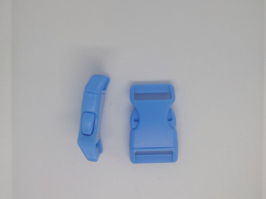 2 x 25mm plastic curved buckle- slide release - blue