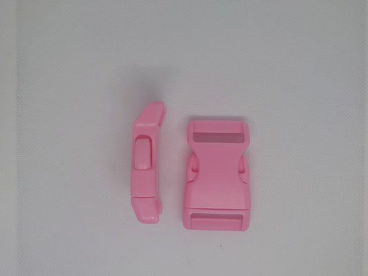 2 x 25mm plastic curved buckle- slide release - pink