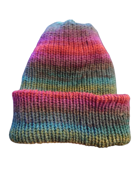 Knitted autumn ombre bobble hat