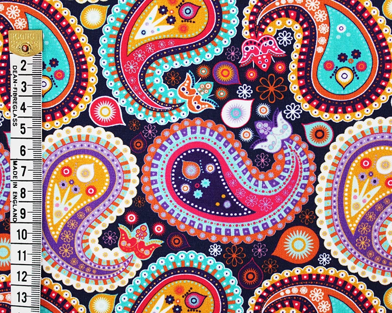 Bold Paisley Digital Cotton Jersey