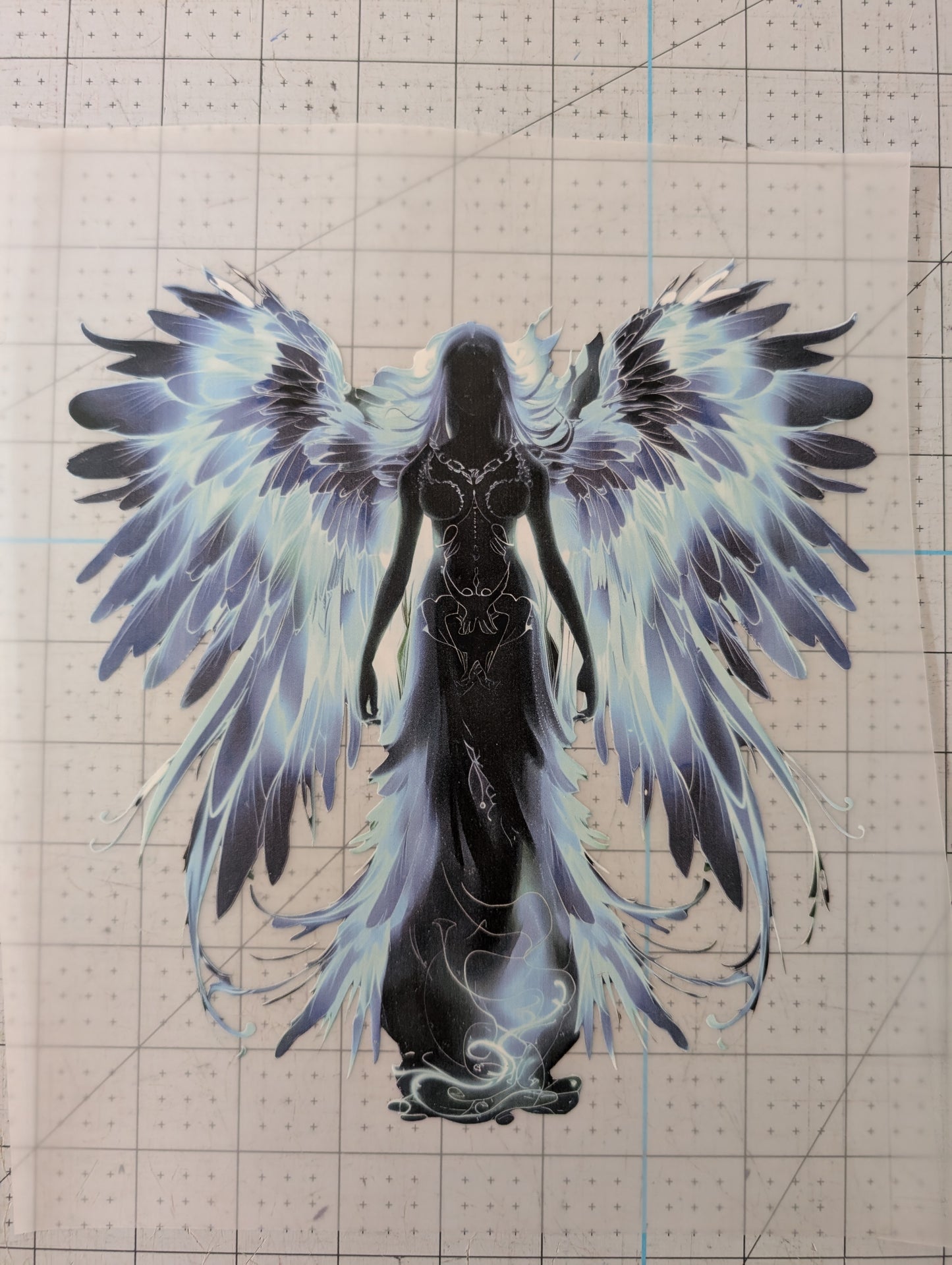 Iron on transfer - blue angel 8" x 9"