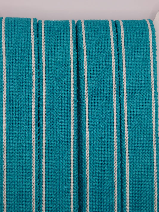 Teal Stripe Webbing 30mm