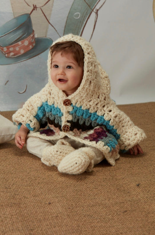 Free crochet JACKET and BOOTIES: - By Wendy Wools