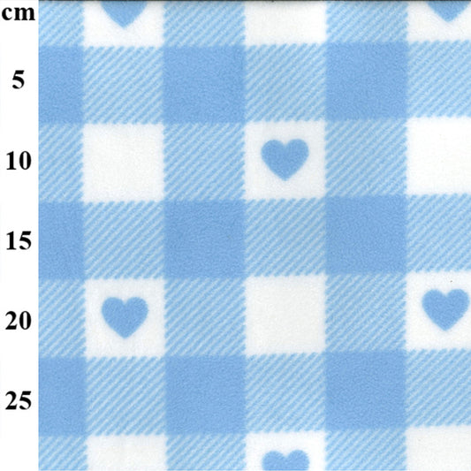 Blue hearts Antipil Polar Fleece