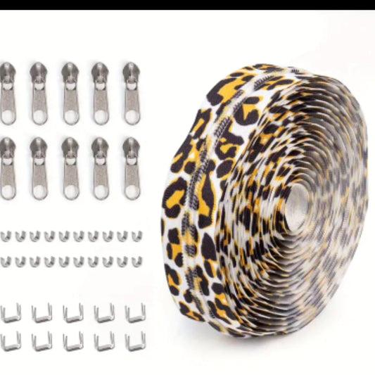 Leopard print Zipper Tape kit