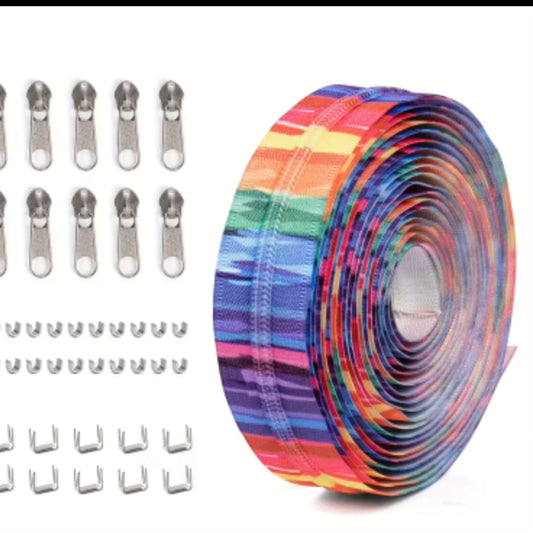 Multi Rainbow Zipper Tape kit