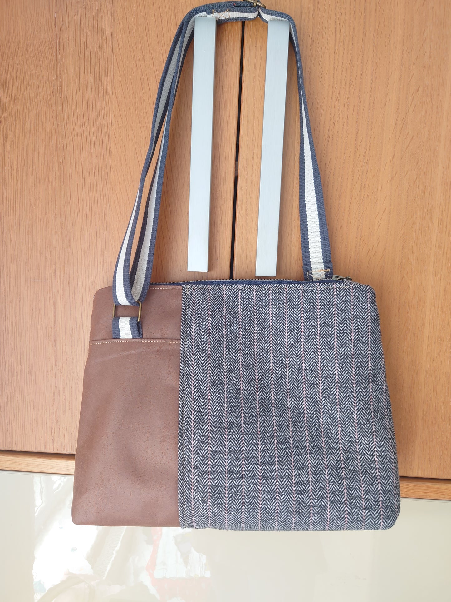 Faux leather & wool mix Handbag