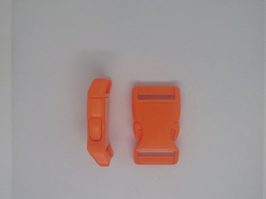 2 x 25mm plastic curved buckle- slide release - orange