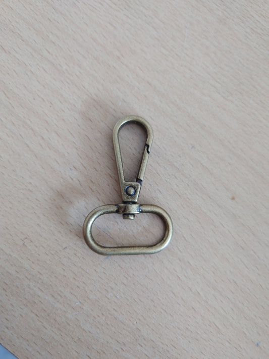 32mm antique brass snap hook