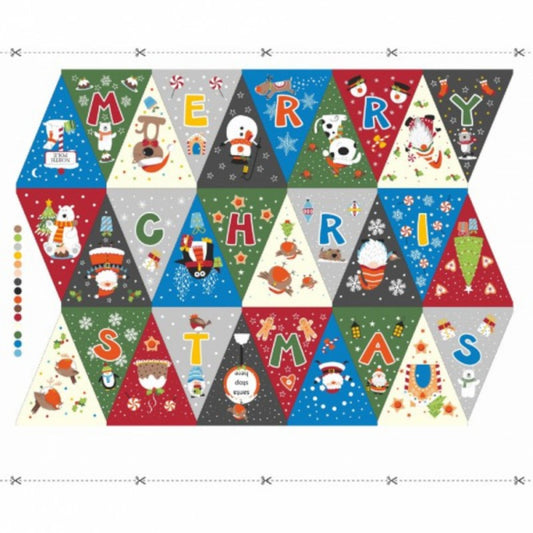 Christmas Bunting panel Nutex 100% Cotton