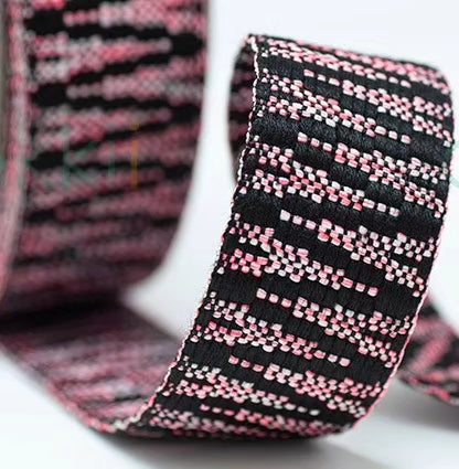 38mm webbing black/pink, heavy duty