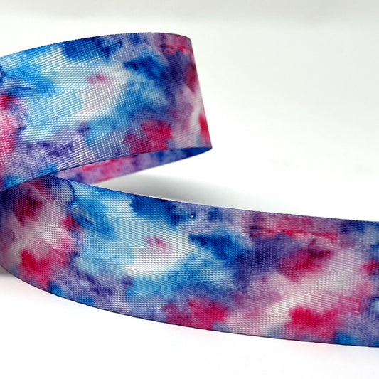 Colourful cloud stripe webbing 38mm