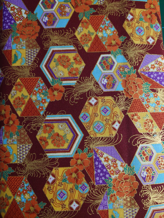 Japanese Nutex Burgundy 100% cotton