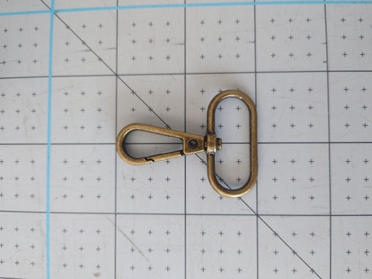32mm antique brass snap hook