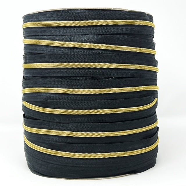 Black Zip Tape with Brass Teeth #5