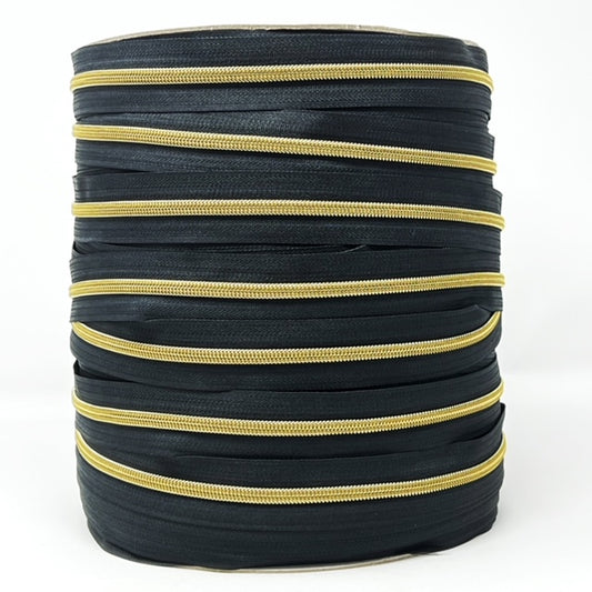 Black Zip Tape with Brass Teeth #5