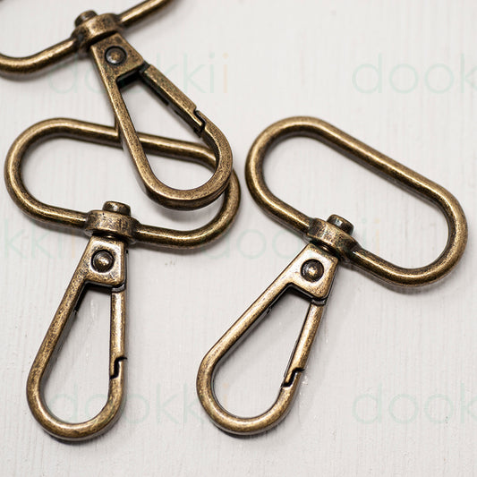 32mm antique brass snap hook