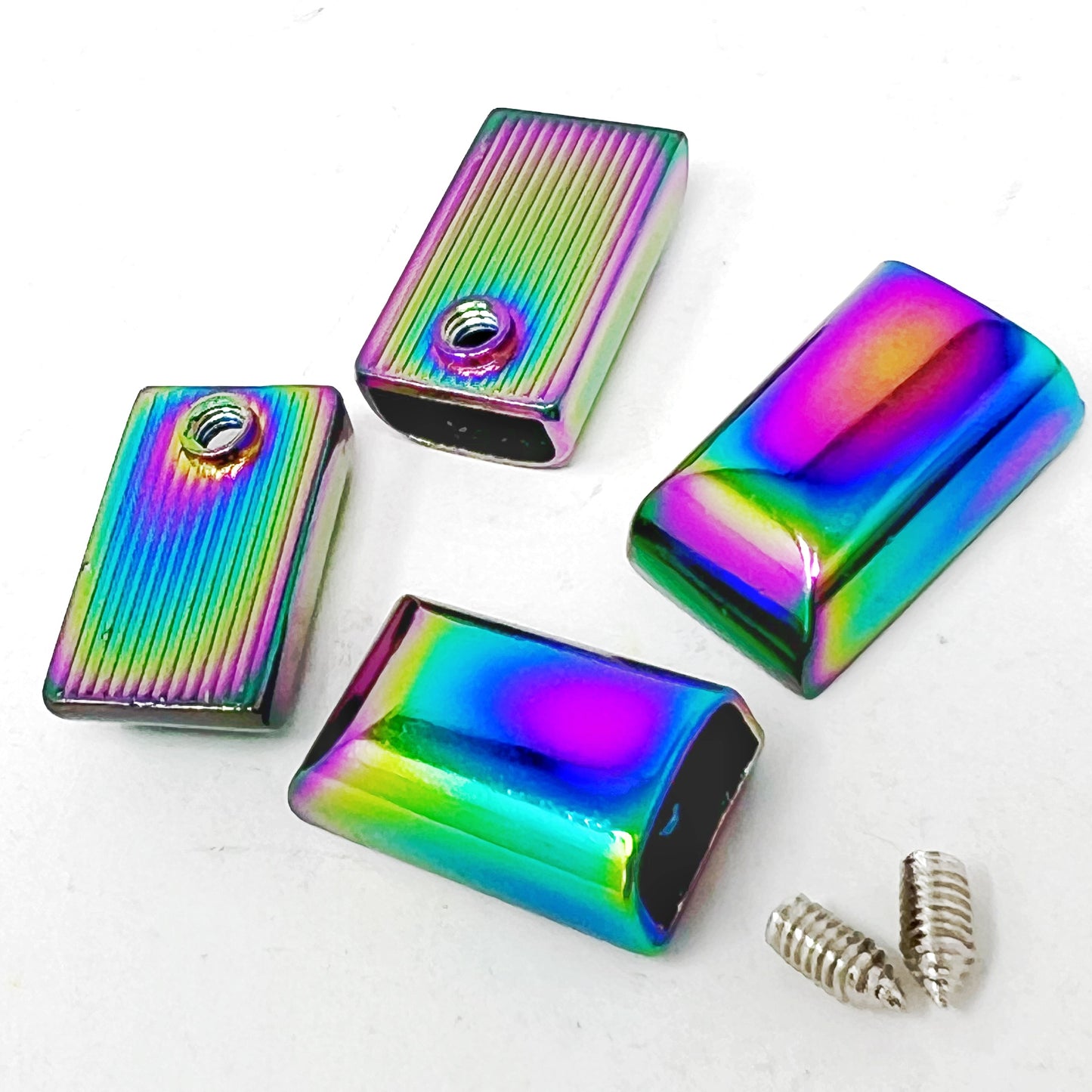 Zipper ends – Rainbow. 11mm x 7mm