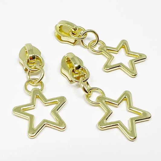 Star Bright Brass Pull Zip #5 Zip Slider