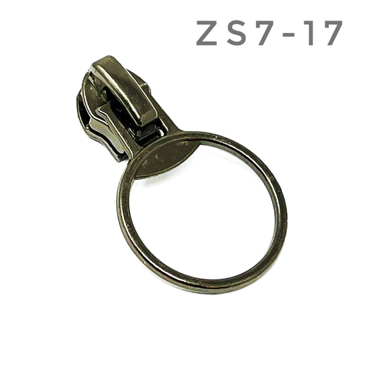 #5 Gunmetal Ring Pull Zip Slider