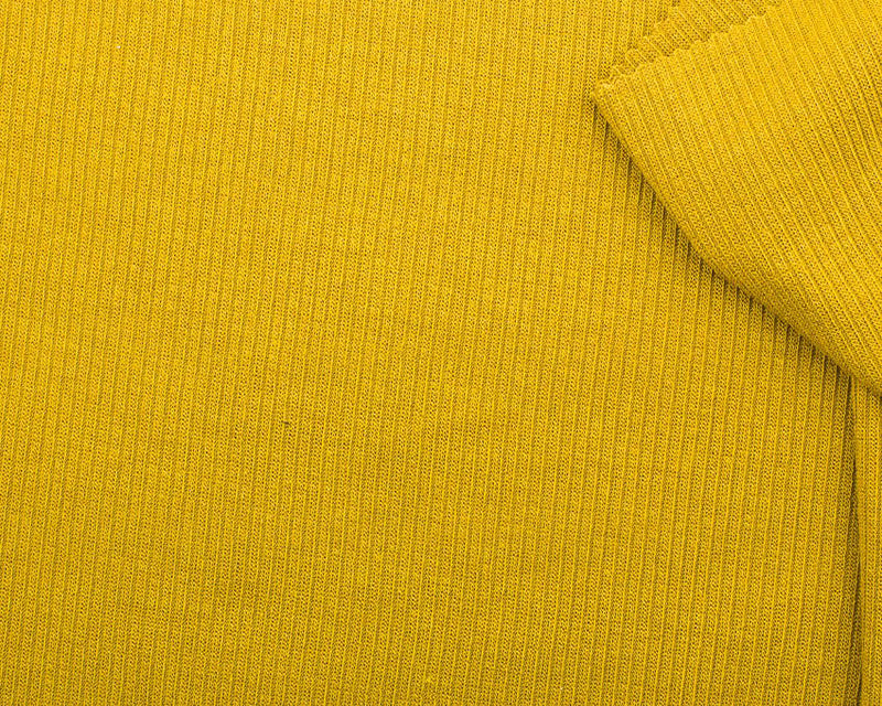 Mustard Plain Rib Knit