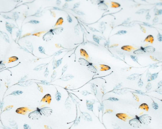 Butterfly Leaves Cotton Jersey by Blooming Fabrics - SALE