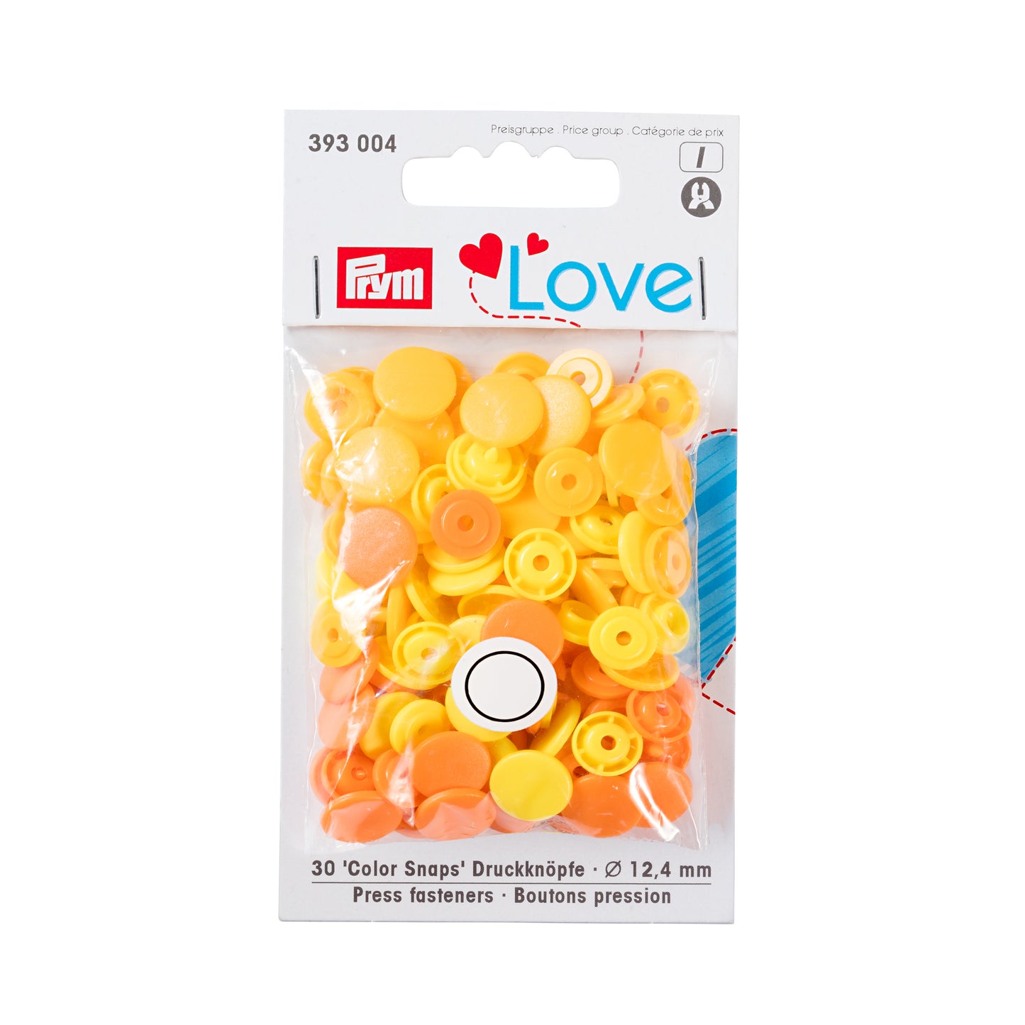 Prym Love Flower 13.6mm yellow/orange