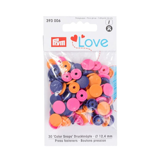 Prym Love Color 12.4mm orange/pink/purple