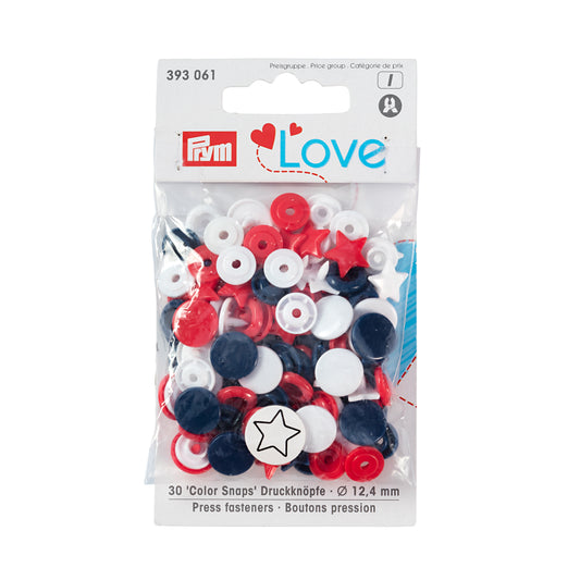 Prym Love Snaps Star Red/White/Navy