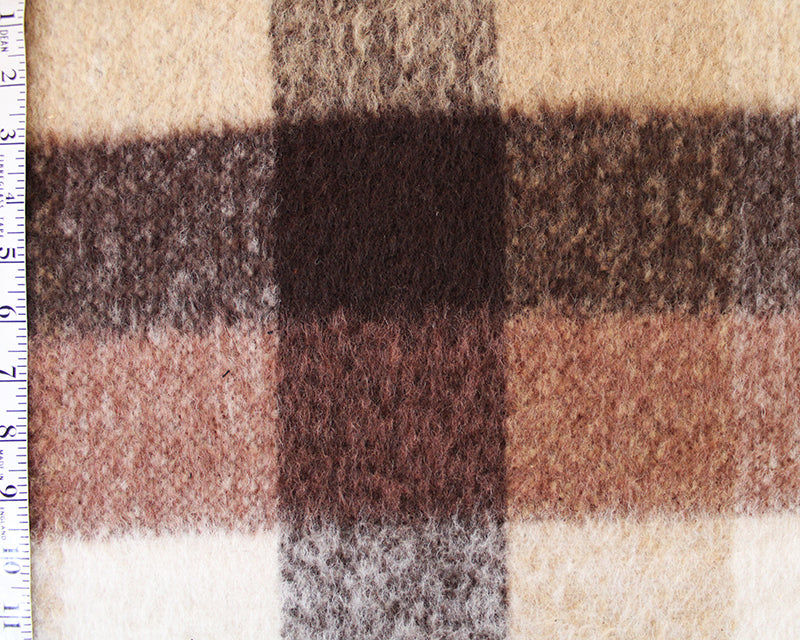 Brown Large Check Wool Mix